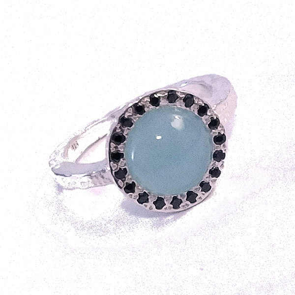 Anello BAGHYA fascia in argento 925 ANELLO artigianale con pietra | ANELLI artigianali
