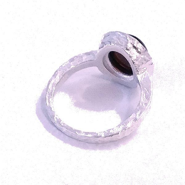 Anello BAGHYA fascia in argento 925 ANELLO artigianale con pietra | ANELLI artigianali