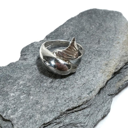 Anello fascia in argento 925 artigianale - Delfino