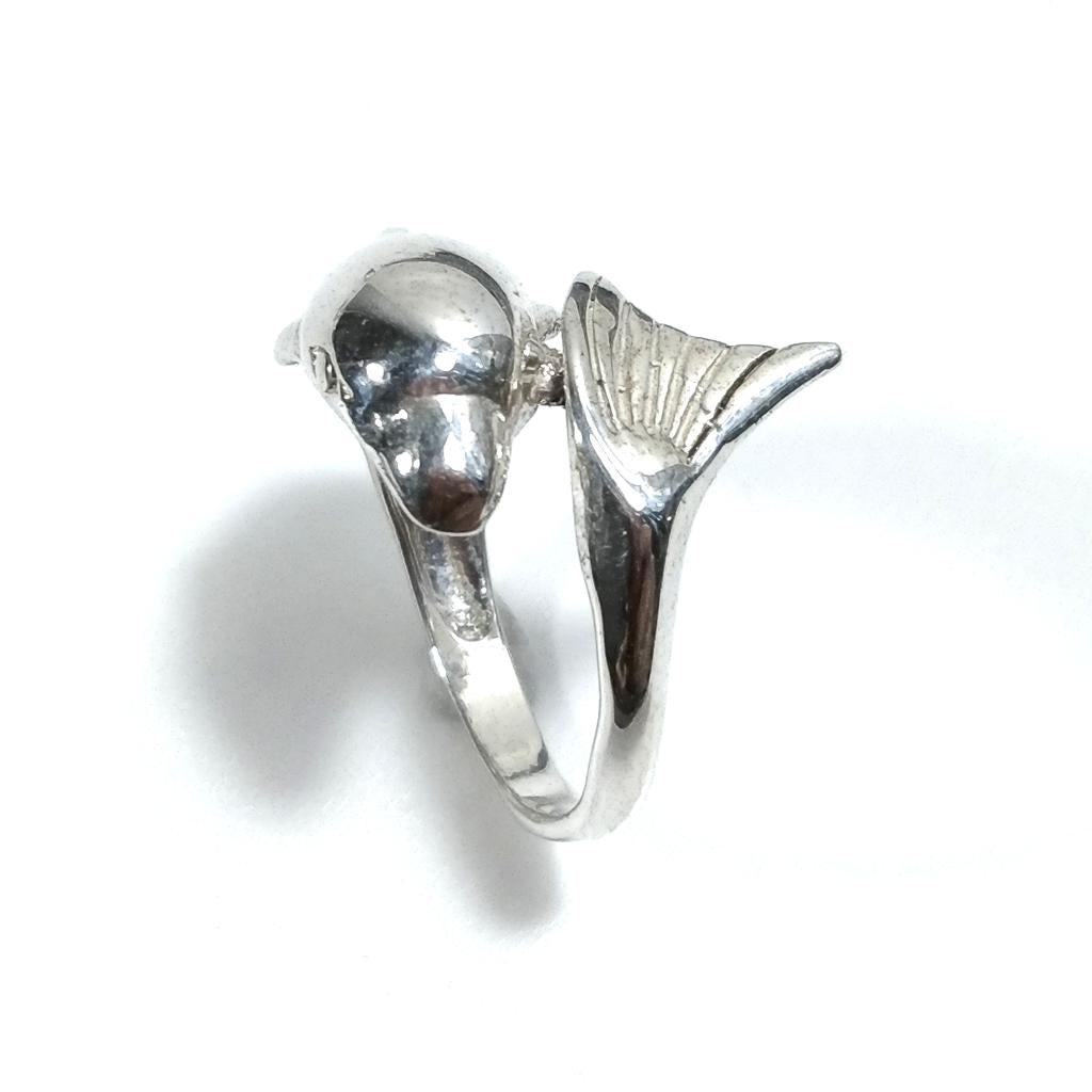 Anello fascia in argento 925 artigianale - Delfino