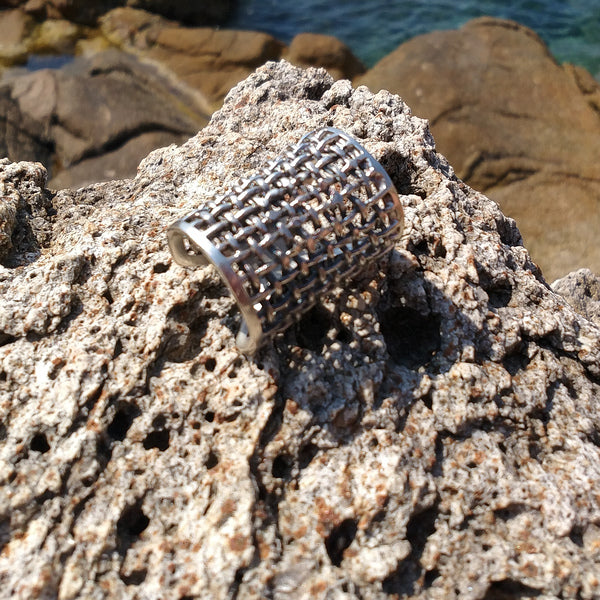 ANELLO etnico CHARU in argento 925 ANELLO artigianale | ANELLO ARGENTO