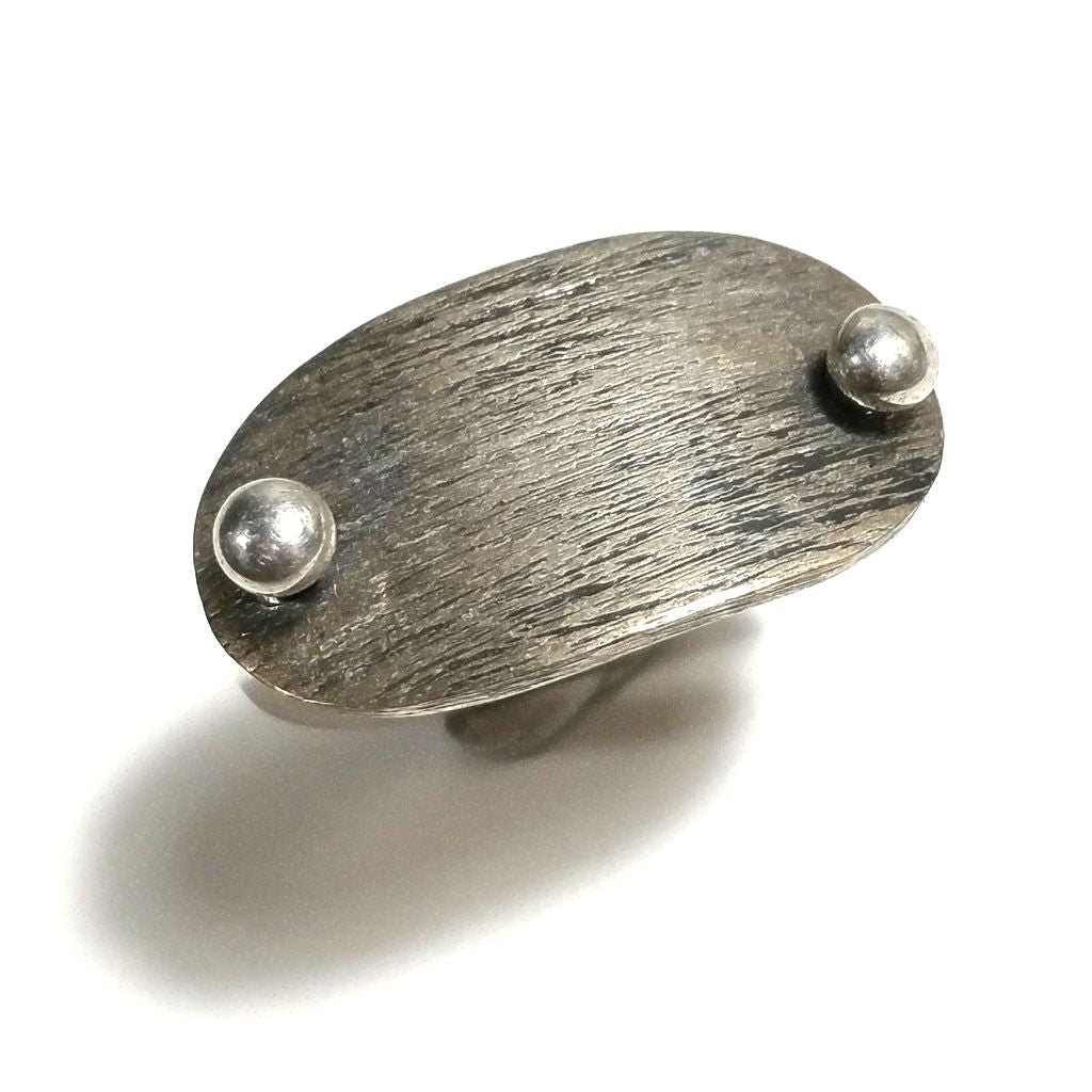 ANELLO artigianale in argento 925 con placca in ottone | ANELLI ARGENTO