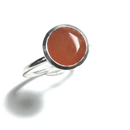 Anello fascia in argento 925 Anello con pietra Corneola | ANELLI ARGENTO – immagine5