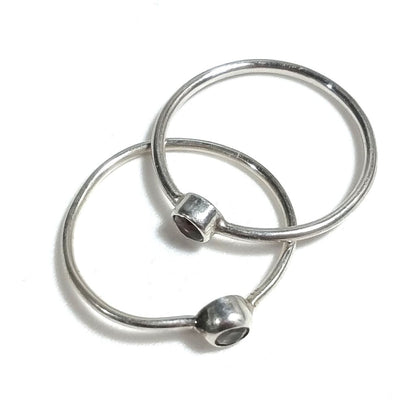 Anello fascia in argento 925 Anello con pietra Granato, Pietra di luna | ANELLI ARGENTO