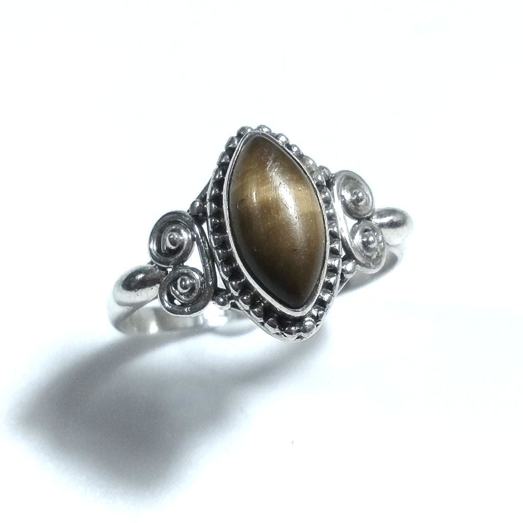 Anello con pietra in argento 925 con Occhio di TIGRE | GIOIELLI ETNICI