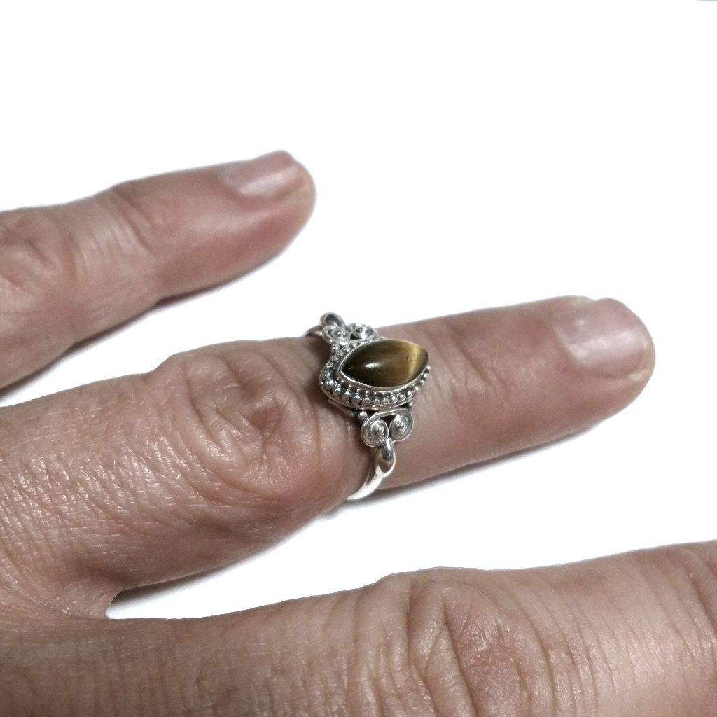 Anello con pietra in argento 925 con Occhio di TIGRE | GIOIELLI ETNICI