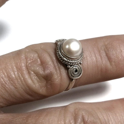 Anello con pietra in argento 925 con Perla | GIOIELLI ETNICI