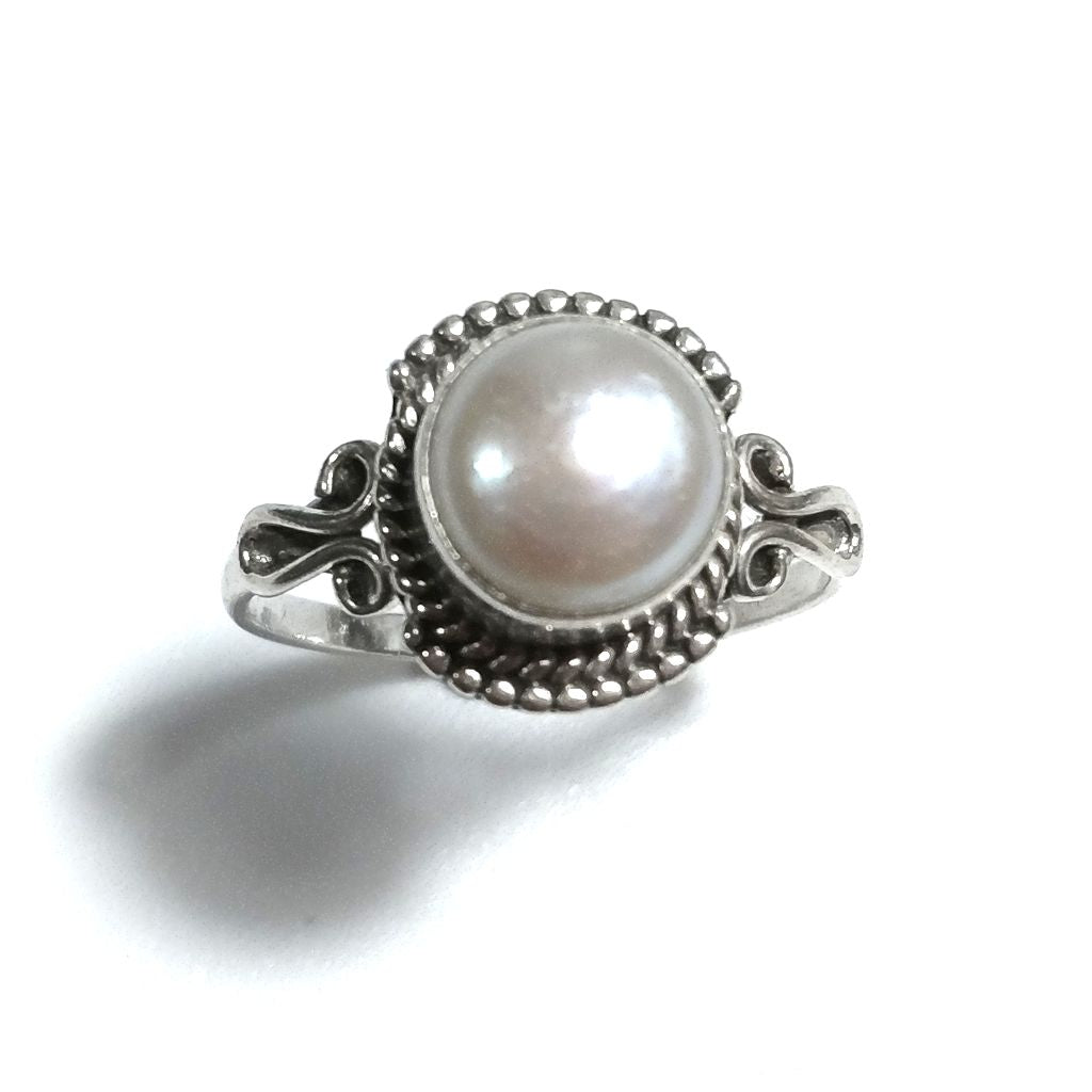 Anello con pietra in argento 925 con Perla | GIOIELLI ETNICI