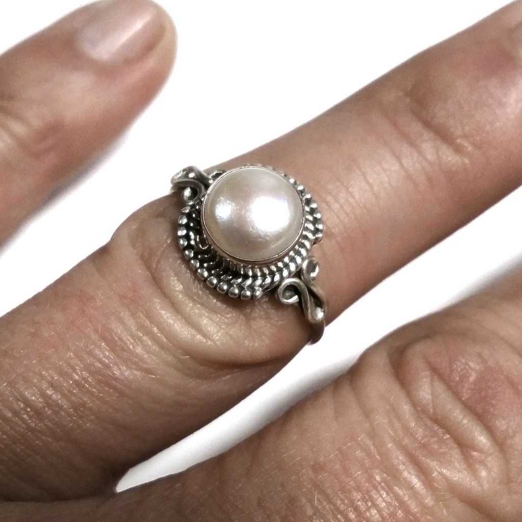 Anello con pietra in argento 925 con Perla | GIOIELLI ETNICI