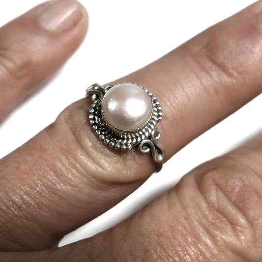 Anello con pietra in argento 925 con Perla | GIOIELLI ETNICI