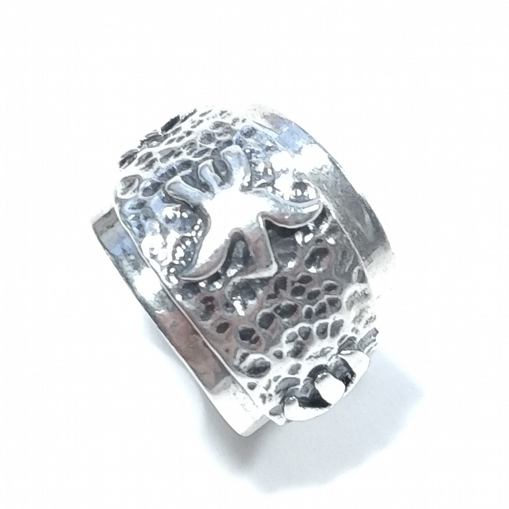Anello fascia in argento 925 ANELLO artigianale stella marina – immagine1