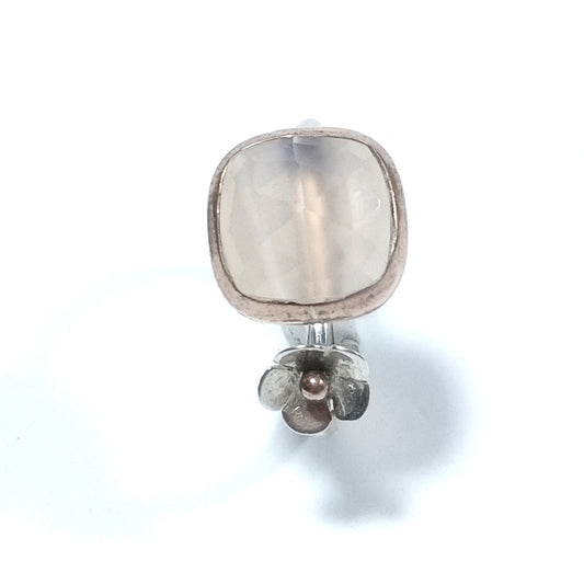 Anello con pietra in argento 925 ANELLO artigianale Quarzo rosa | ANELLI ARGENTO