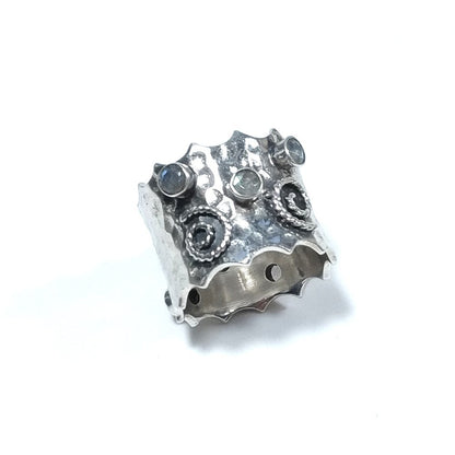 Anello fasciain argento 925ANELLO artigianaleLabradorite | ANELLI ARGENTO
