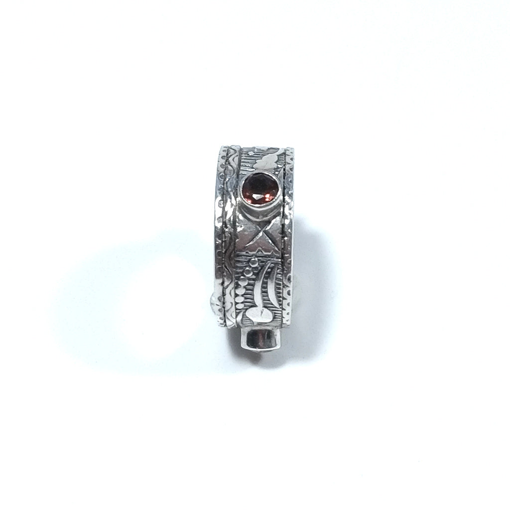 Anello fasciain argento 925ANELLO artigianaleGranato | ANELLI ARGENTO