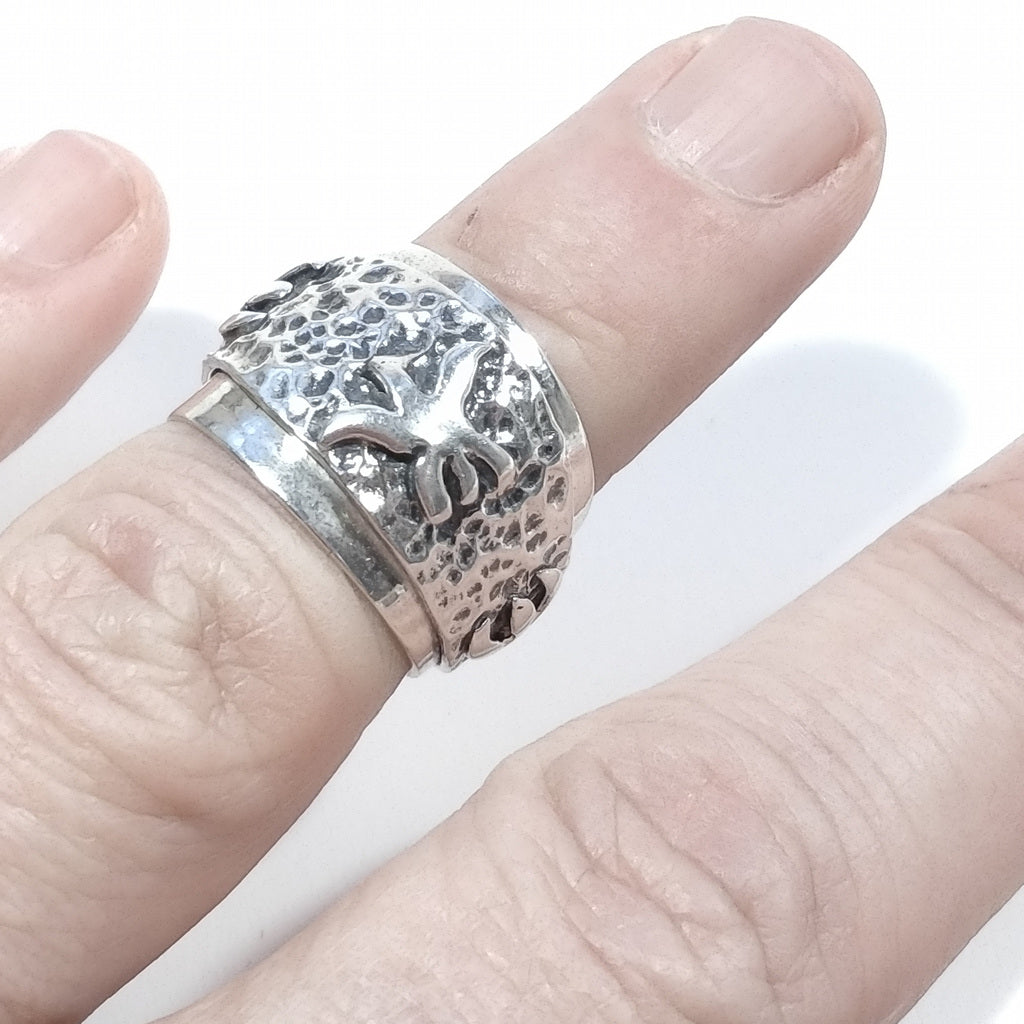 Anello fascia in argento 925 ANELLO artigianale stella marina – immagine5