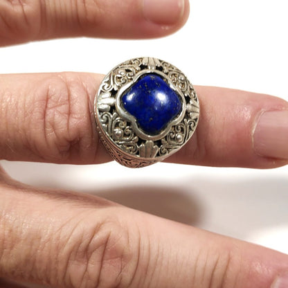 ANELLO ETNICO argento 925 Lapislazzuli - BHOJA