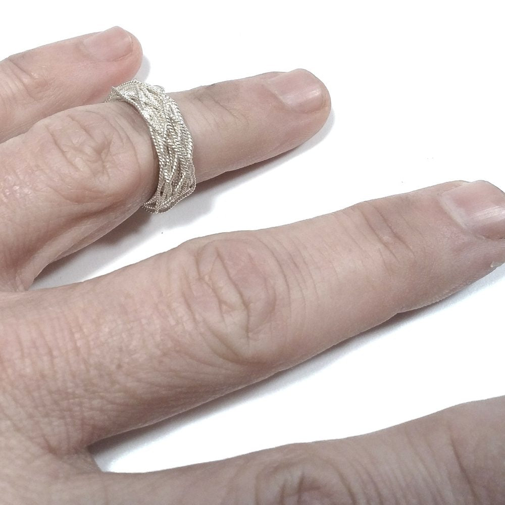Anello fascia in argento 925 ANELLO artigianale | PEZZO UNICO – immagine2