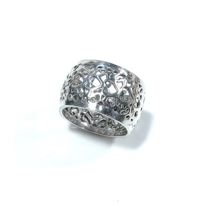 Anello fascia in argento 925 artigianale - cuori