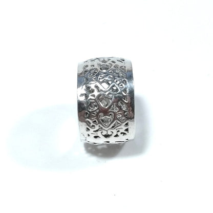 Anello fascia in argento 925 artigianale - cuori