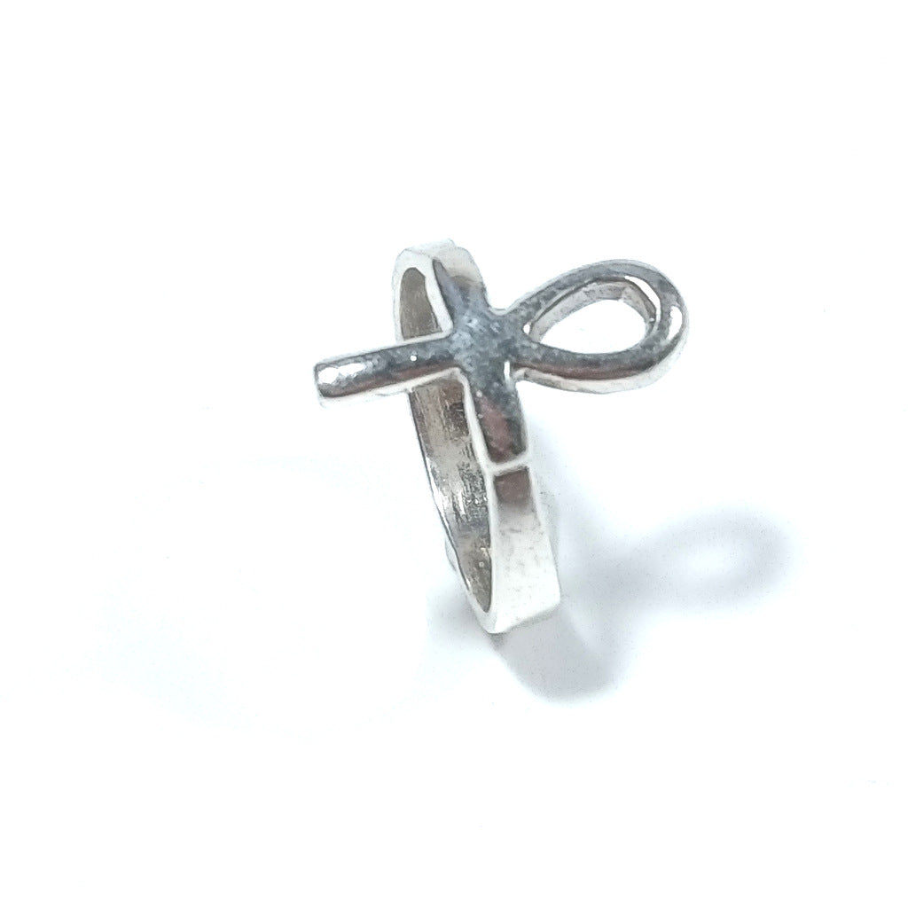 ANELLO ETNICO in argento 925 ANELLO artigianale | ANKH Chiave della vita – immagine3