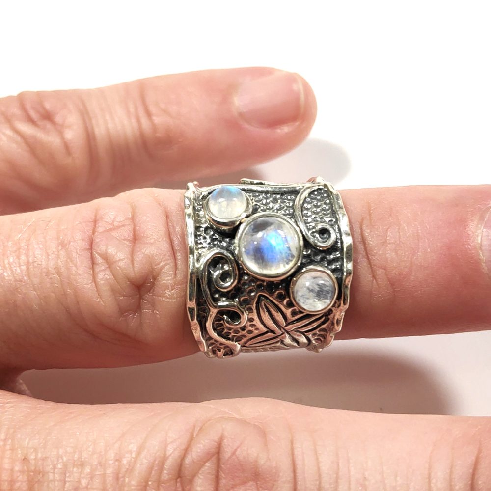Anello con pietra in argento 925 - Pietra di Luna