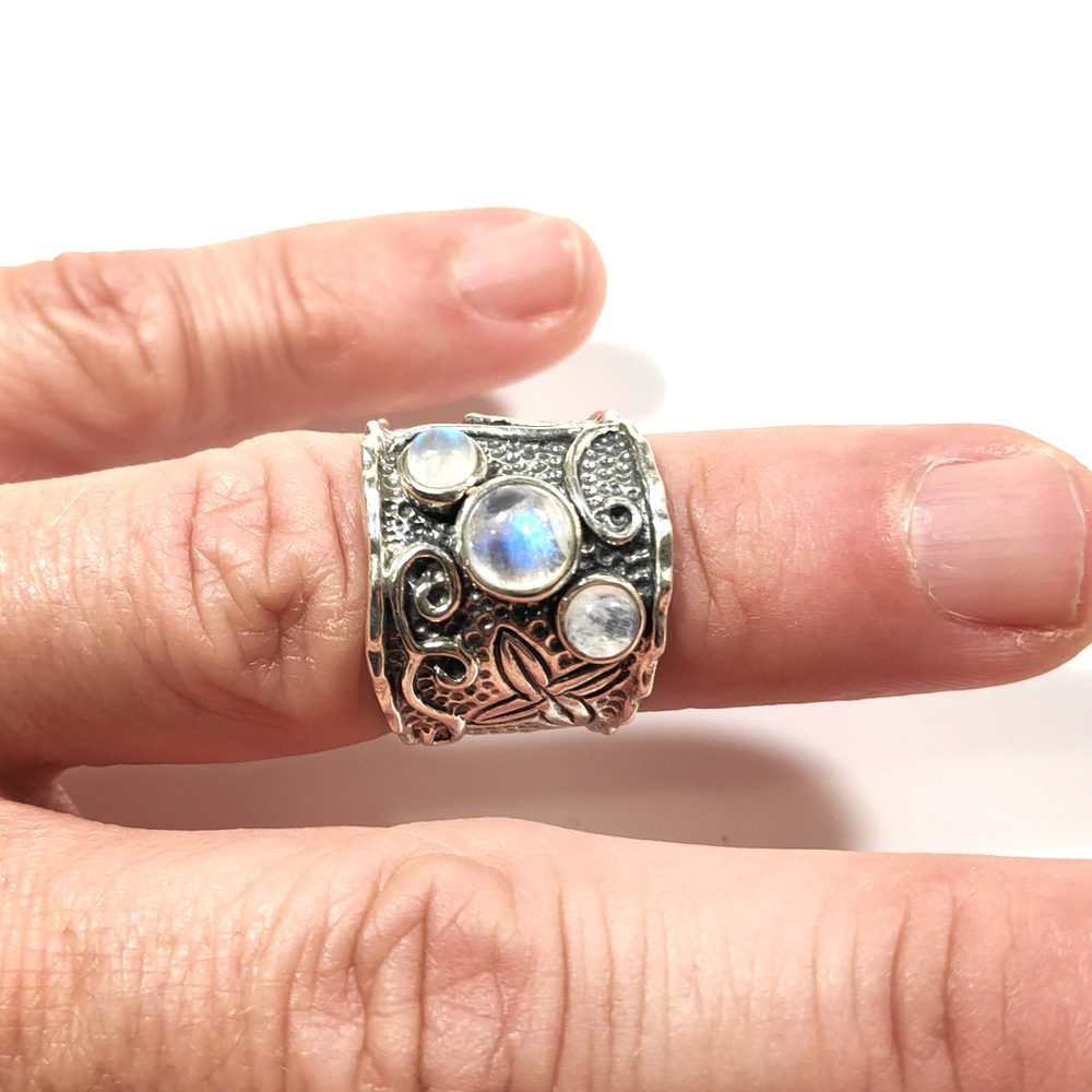 Anello con pietra in argento 925 Pietra di Luna – immagine 5