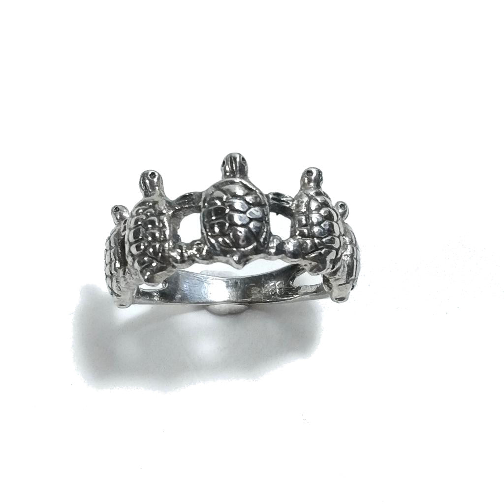 Anello fascia in argento 925 con tartaruga - NANAN