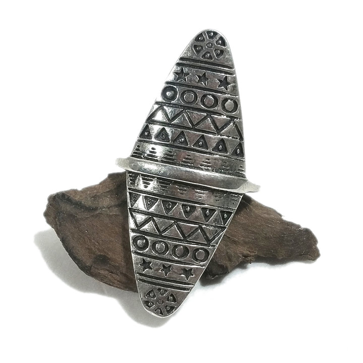ETNICO | Anello in argento 925 grande - brunito - Tribù Karen - GIOIELLI
