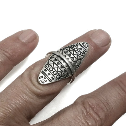 ETNICO | Anello in argento 925 grande - brunito - Tribù Karen - GIOIELLI