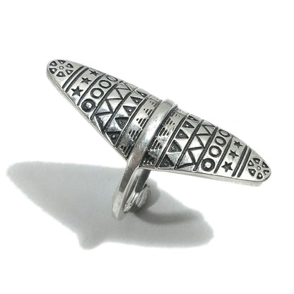 ETNICO | Anello in argento 925 grande - brunito - Tribù Karen - GIOIELLI