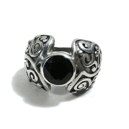 Anello CUORE in argento 925 ANELLO artigianale Onice nero