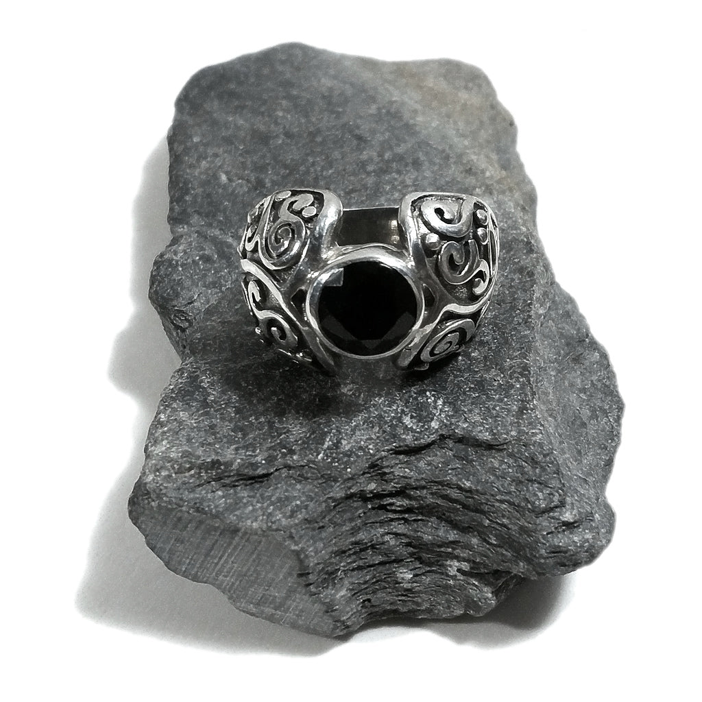 Anello CUORE in argento 925 ANELLO artigianale Onice nero