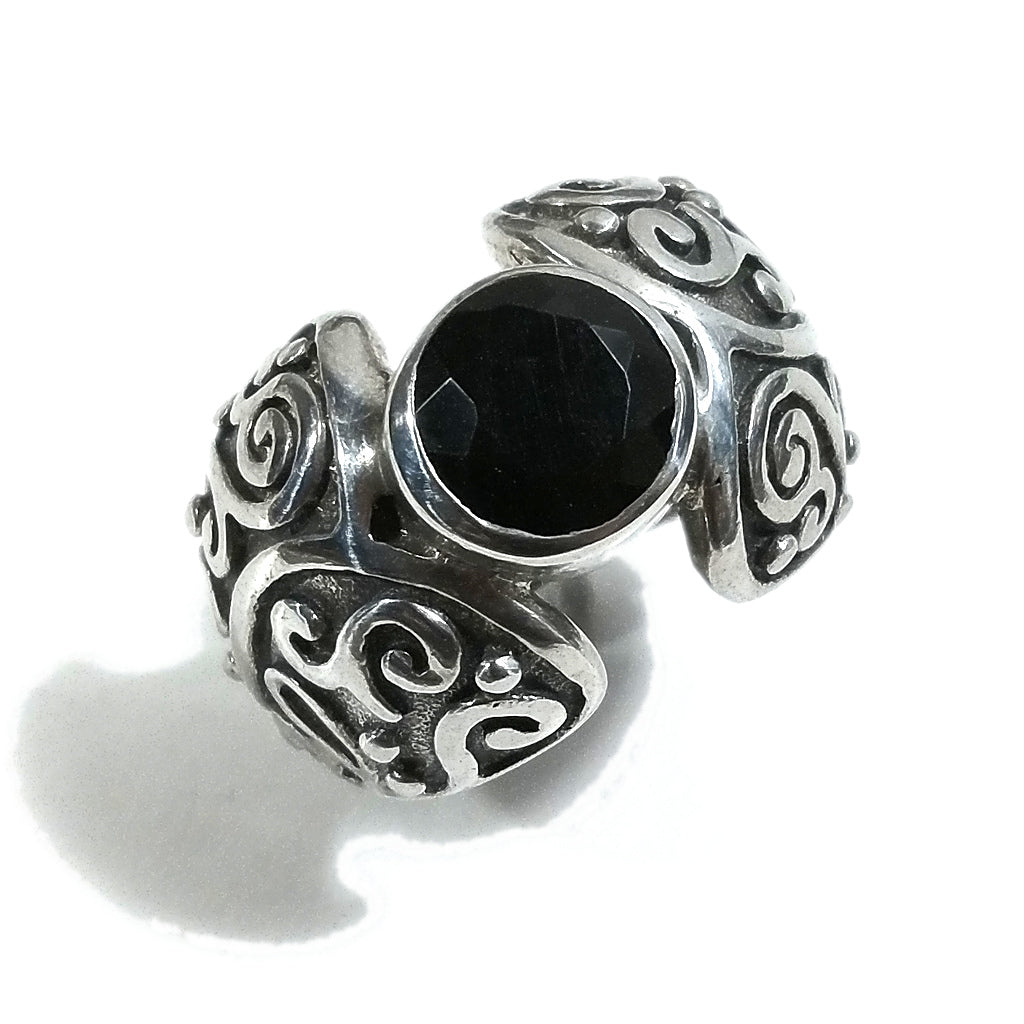 Anello CUORE in argento 925 ANELLO artigianale Onice nero