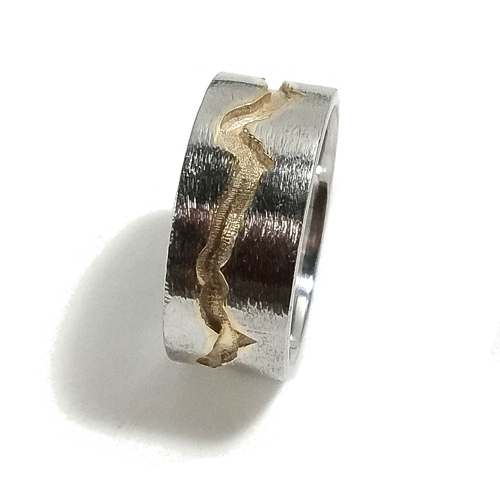 Anello a fascia BEAT in argento 925 artigianale | design lineare moderno