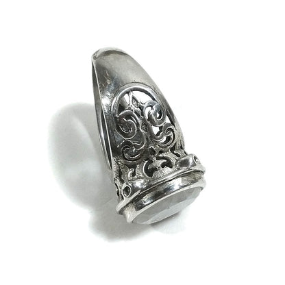 Anello fascia in argento 925 ANELLO artigianale Pietra di luna | ANELLI ARGENTO