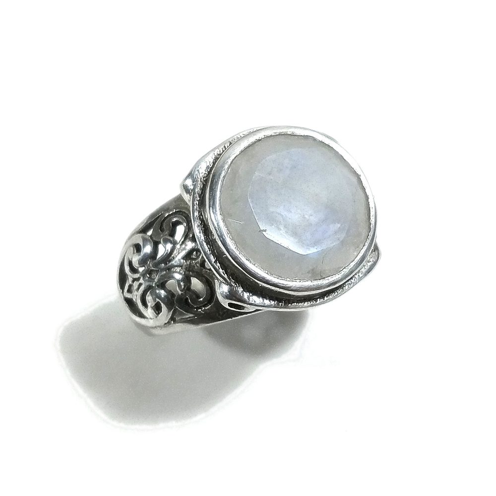 Anello fascia in argento 925 ANELLO artigianale Pietra di luna | ANELLI ARGENTO