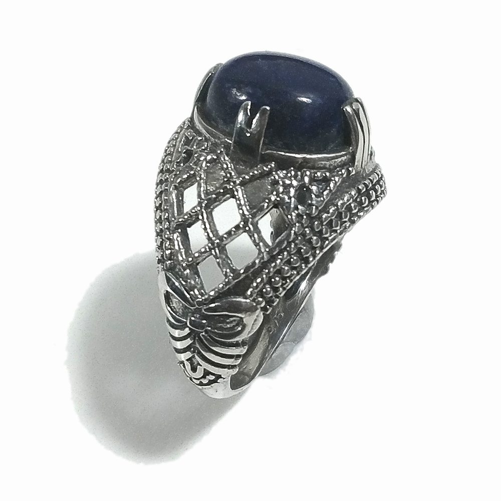 Anello fascia in argento 925 ANELLO artigianale Ametista, Lapislazzuli | ANELLI ARGENTO