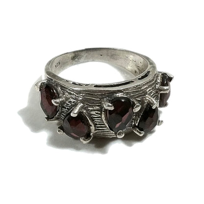 Anello fascia in argento 925 ANELLO artigianale Granato | ANELLI ARGENTO