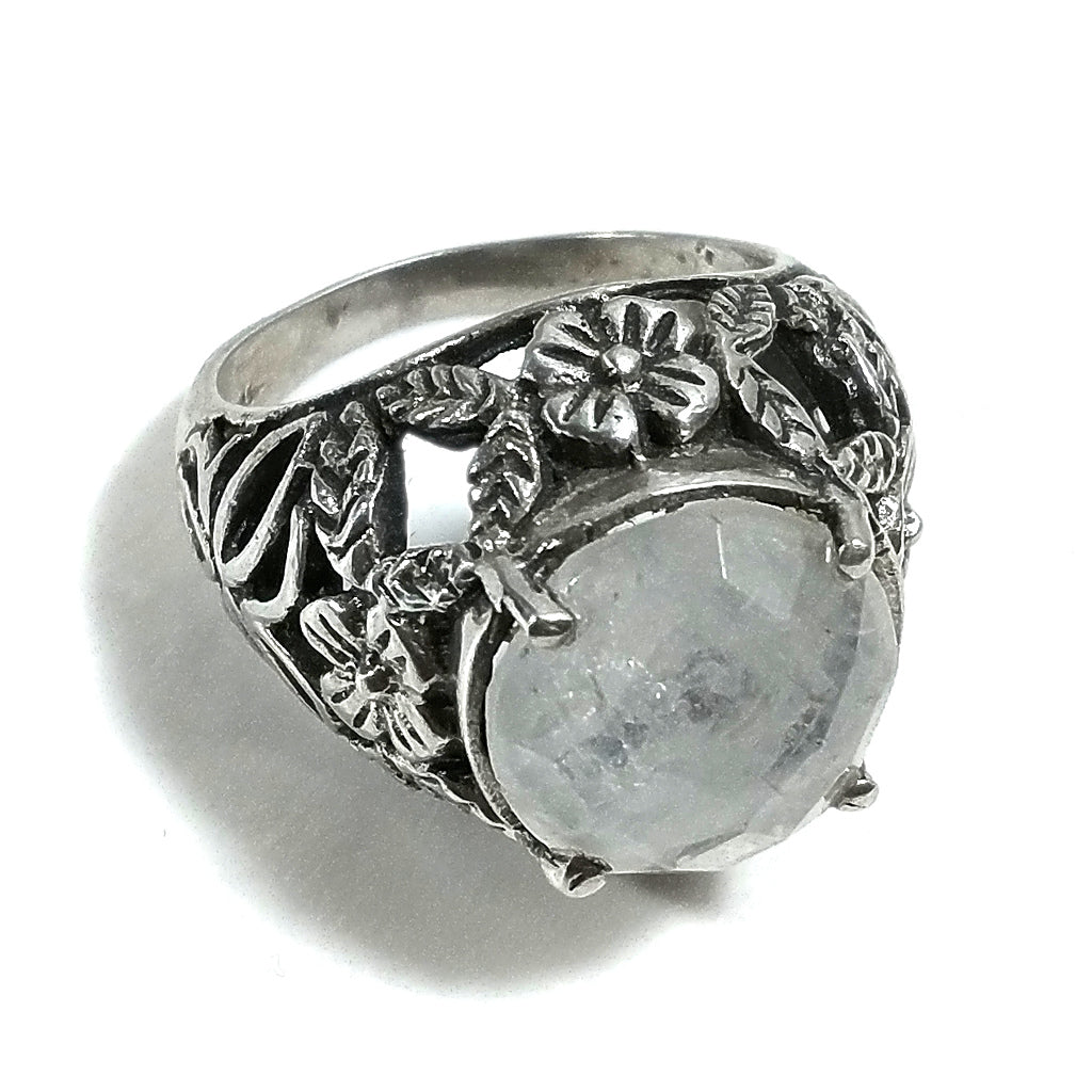 Anello fascia in argento 925 ANELLO artigianale Pietra di luna | ANELLI ARGENTO