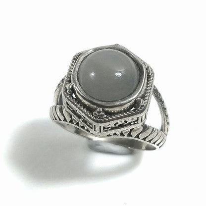 Anello fascia in argento 925 ANELLO artigianale Pietra di luna, Radice di rubino | ANELLI ARGENTO