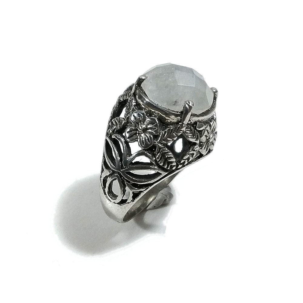 Anello fascia in argento 925 ANELLO artigianale Pietra di luna | ANELLI ARGENTO