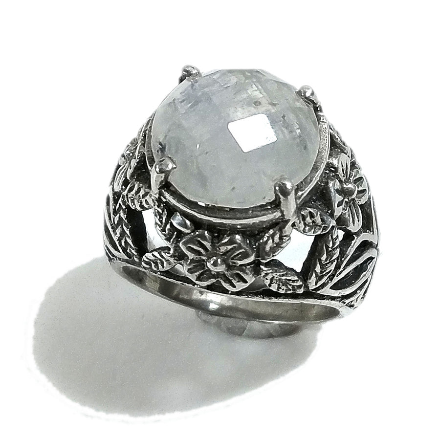 Anello fascia in argento 925 ANELLO artigianale Pietra di luna | ANELLI ARGENTO