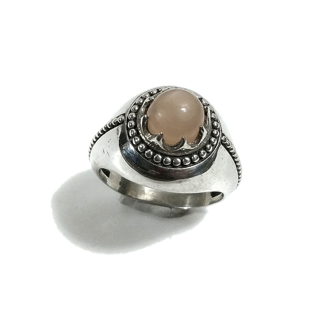 Anello fascia in argento 925 ANELLO artigianale Pietra di luna | ANELLI ARGENTO