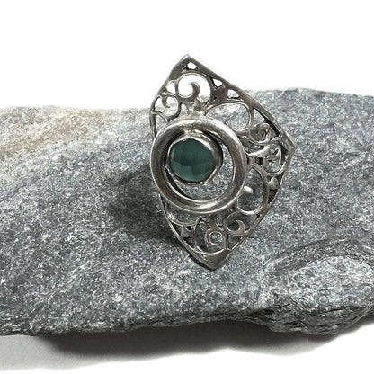 Anello fascia in argento 925 ANELLO artigianale Pietra di luna | ANELLI ARGENTO | filigrana