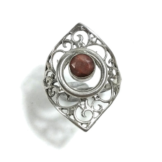 Anello fascia in argento 925 ANELLO artigianale Pietra di luna | ANELLI ARGENTO | filigrana