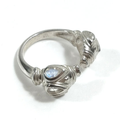 Anello contrariè in argento 925 con pietra - AMELIA