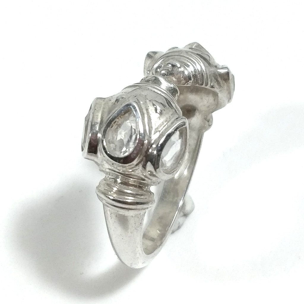 Anello contrariè in argento 925 con pietra - AMELIA