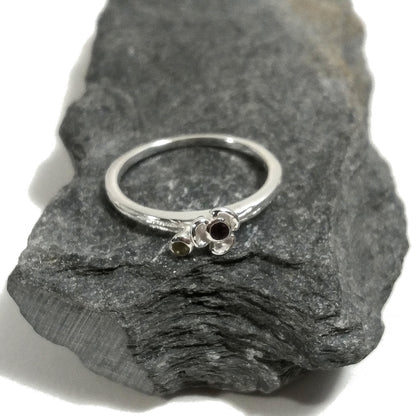 Anello in argento 925 a forma di FIORI con pietra | argento artigianale