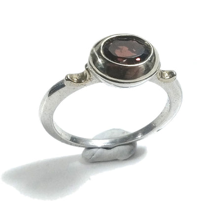 Anello fascia etnica in argento 925 ANELLO artigianale con Granato | ANELLI ARGENTO