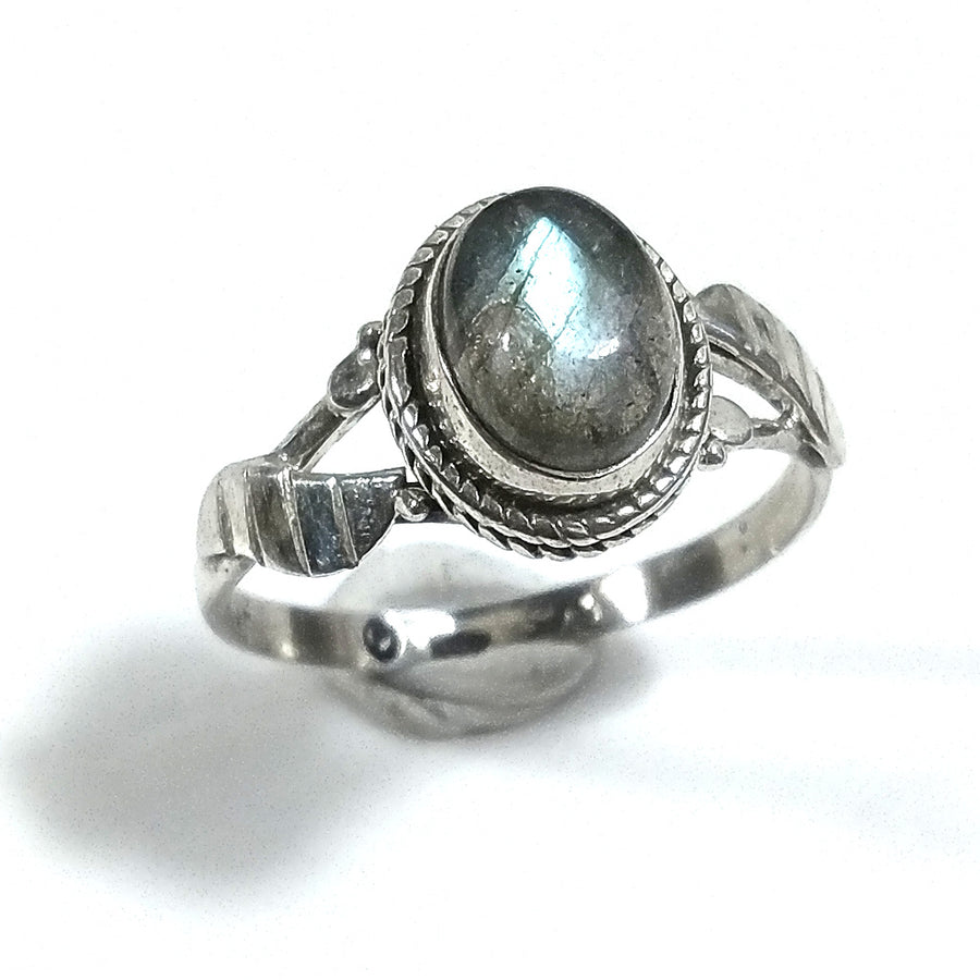 Anello con pietra in argento 925 con Ametista, Labradorite, Granato | GIOIELLI ETNICI | Anello FIORE